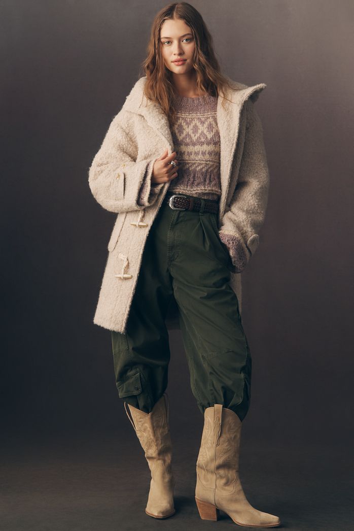 Pilcro Wool-Blend Hooded Duffle Coat