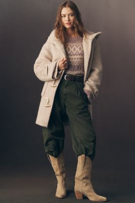 Abrigo Duffle de Mezcla de Lana con Capucha Pilcro