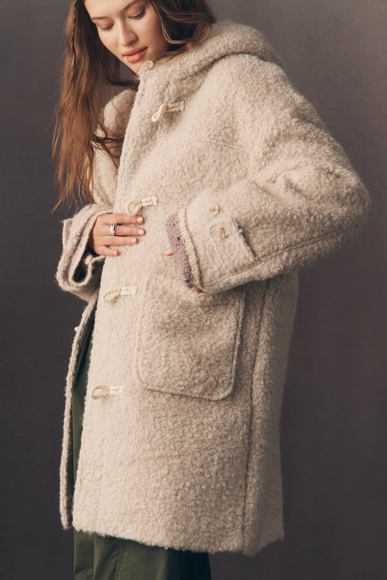 Pilcro Wool Blend Hooded Duffle Coat