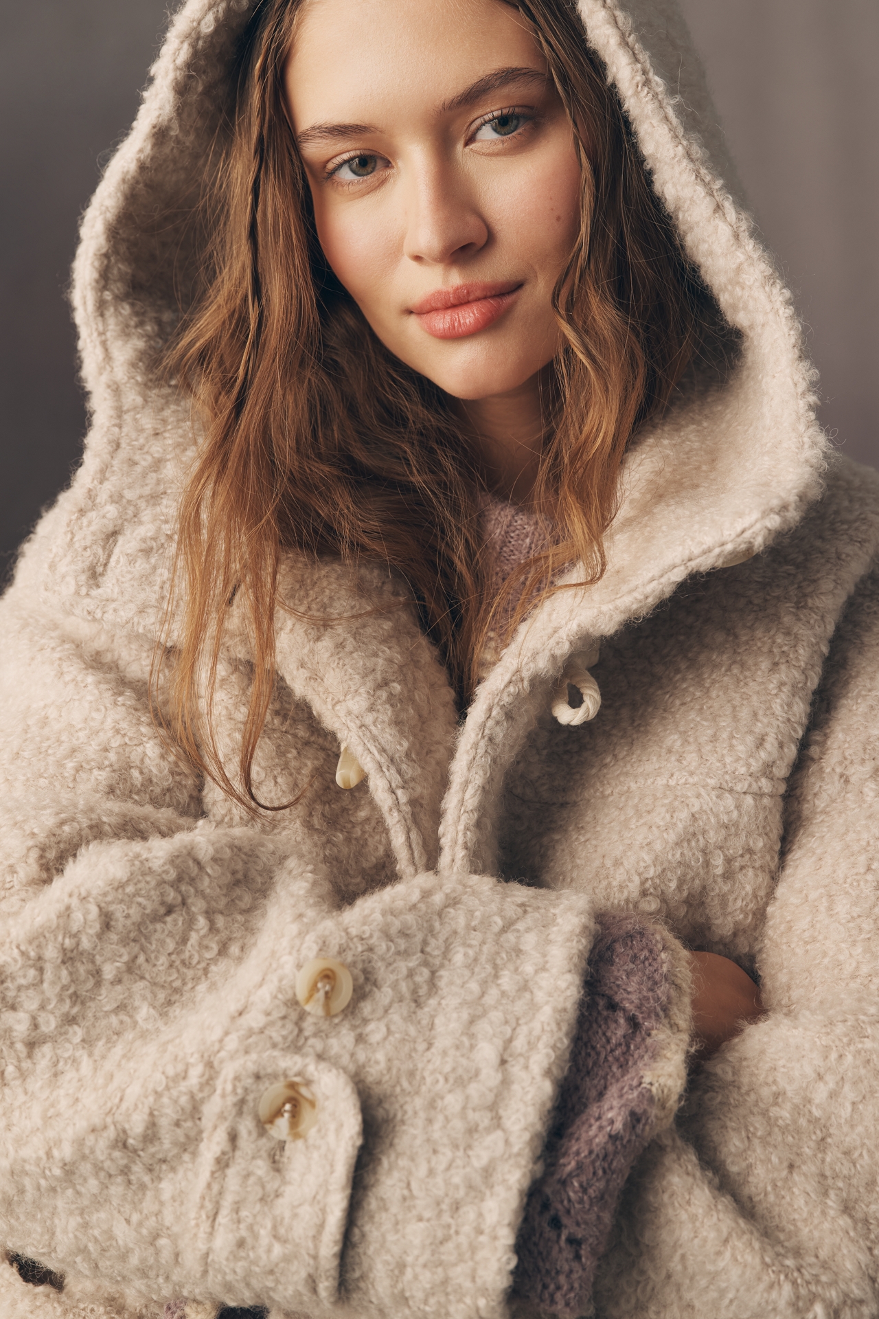 Pilcro Wool Blend Hooded Duffle Coat