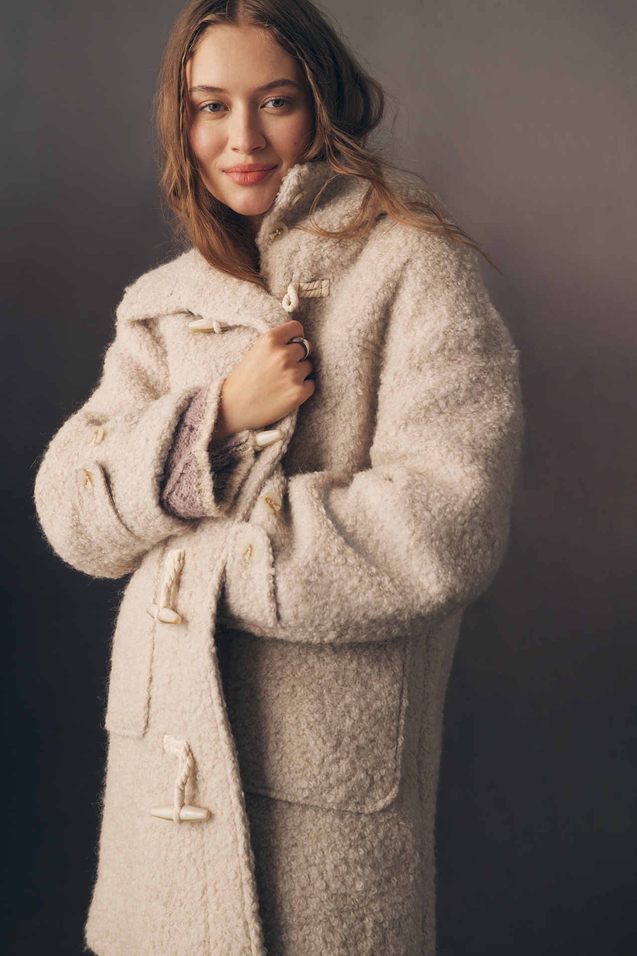 Pilcro Wool Blend Hooded Duffle Coat