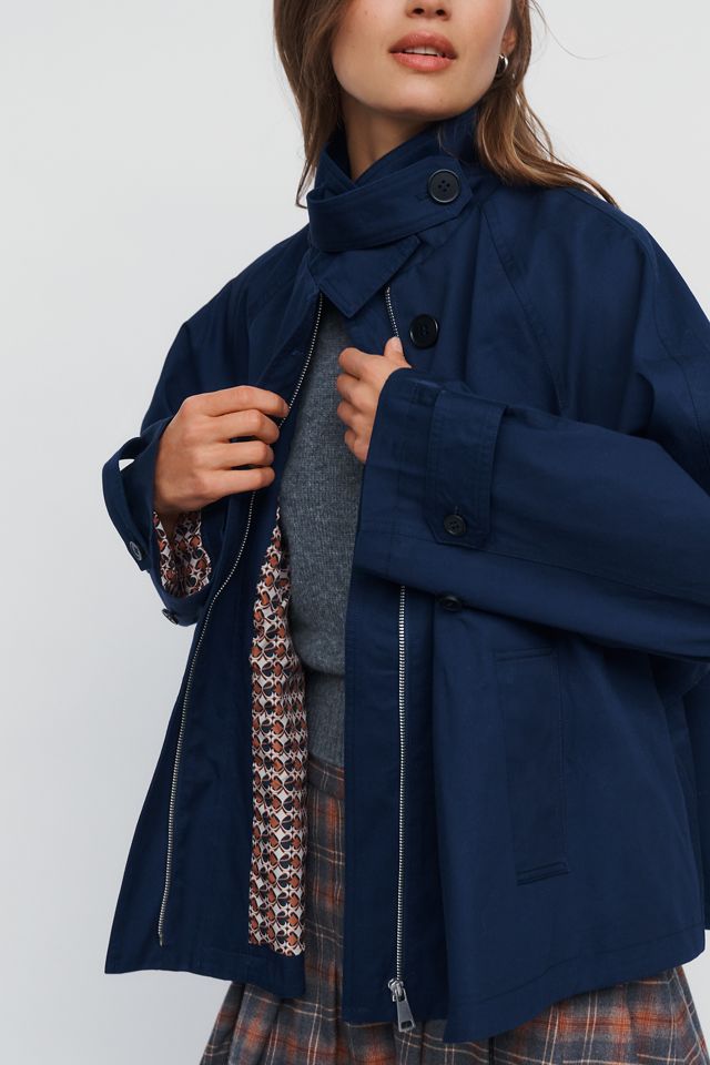Maeve Lyonne Funnel-Neck Cape Jacket #4