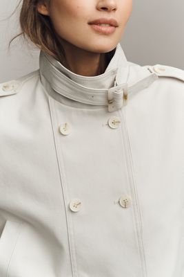 Maeve Double-Breasted Short Trench Coat