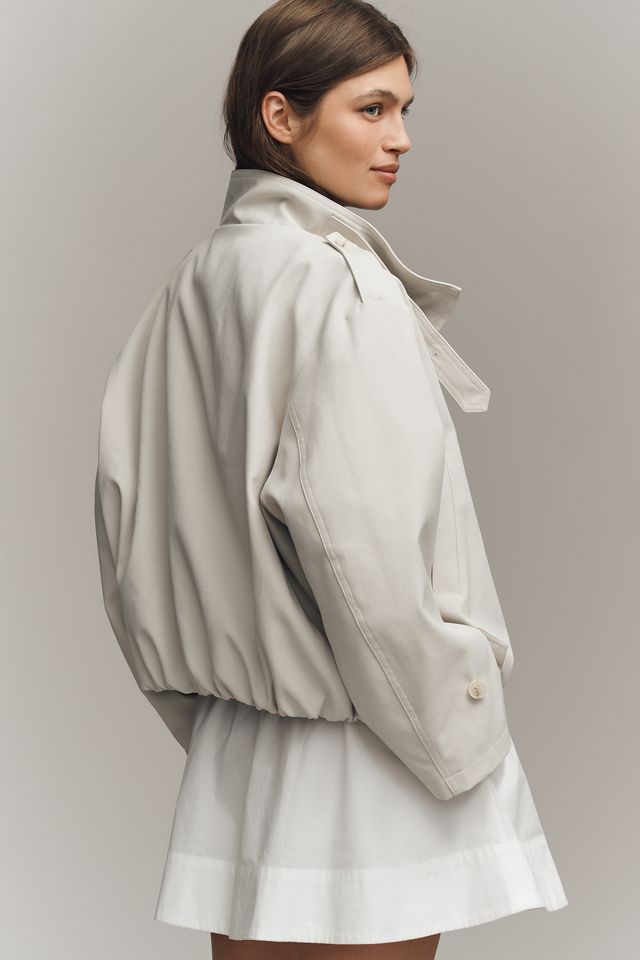 Maeve Double-Breasted Short Trench Coat #3