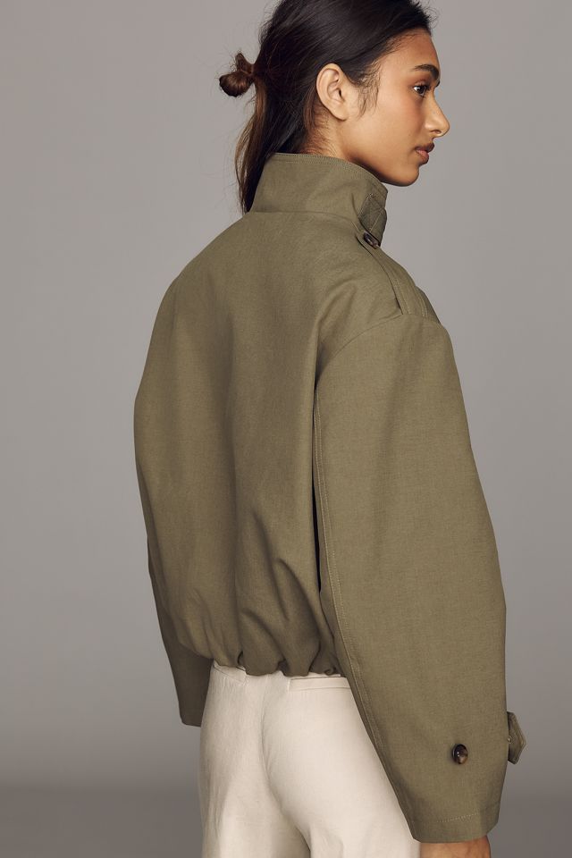 Maeve Double-Breasted Short Trench Coat #2