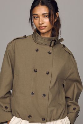Maeve Double-Breasted Short Trench Coat