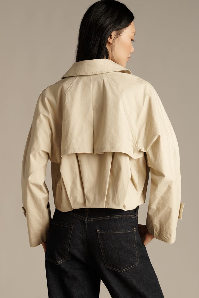 Maeve Pleated Crop Trench Jacket #1