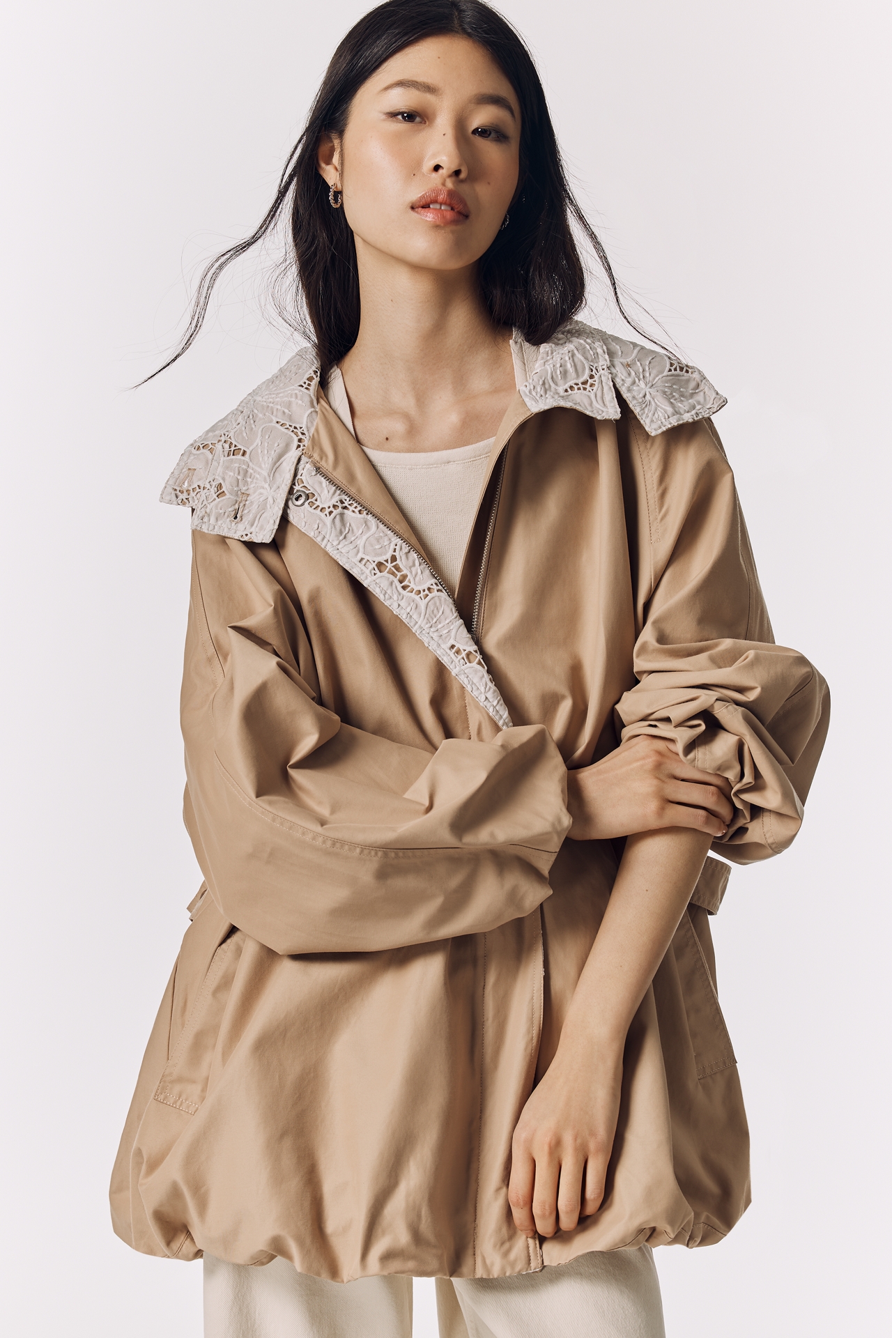 By Anthropologie Bubble-Hem Anorak Jacket