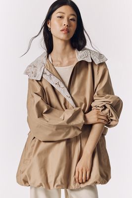 knee length dresses for ladies Jacquard Spring and Autumn Coat Lapel Flower Long Coat Dress