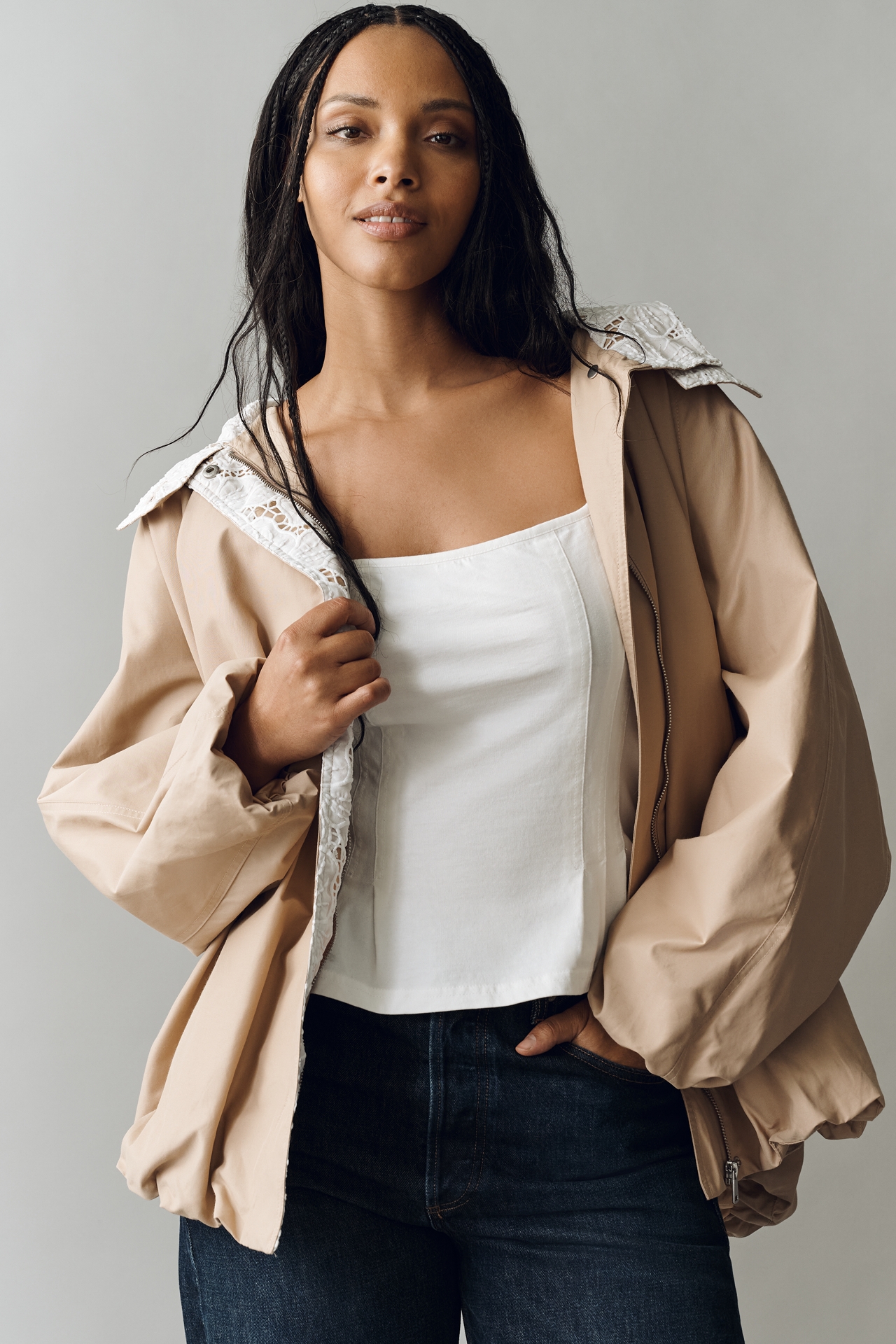 By Anthropologie Bubble-Hem Anorak Jacket