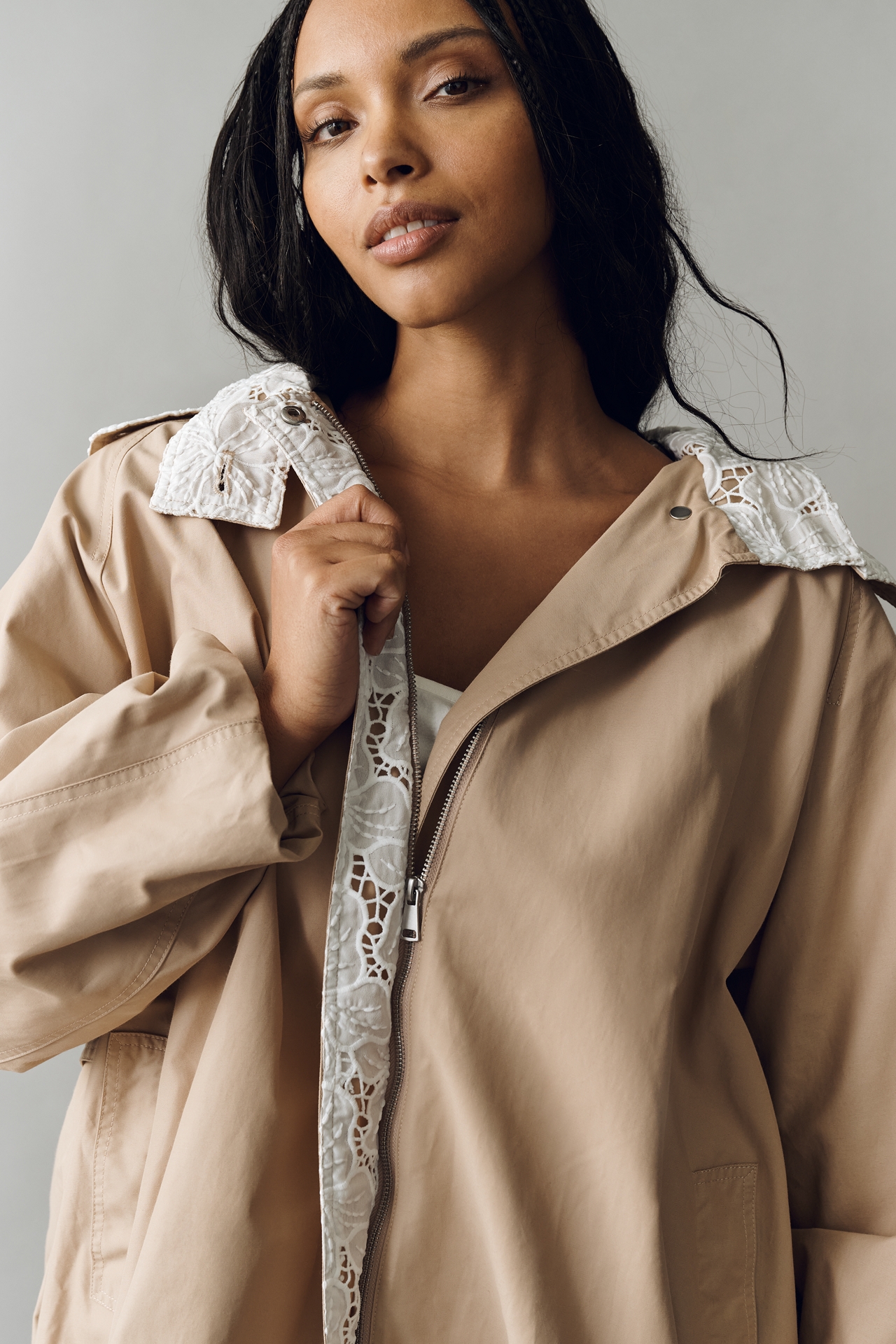 By Anthropologie Bubble-Hem Anorak Jacket