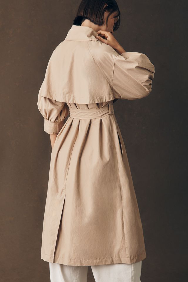 Maeve Crop-Sleeve Trench Coat #2