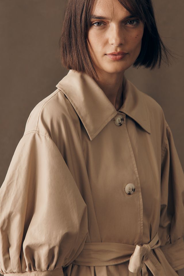 Maeve Crop-Sleeve Trench Coat #4
