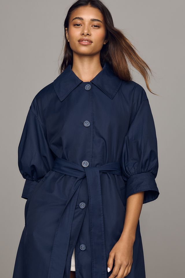 Maeve Crop-Sleeve Trench Coat #1