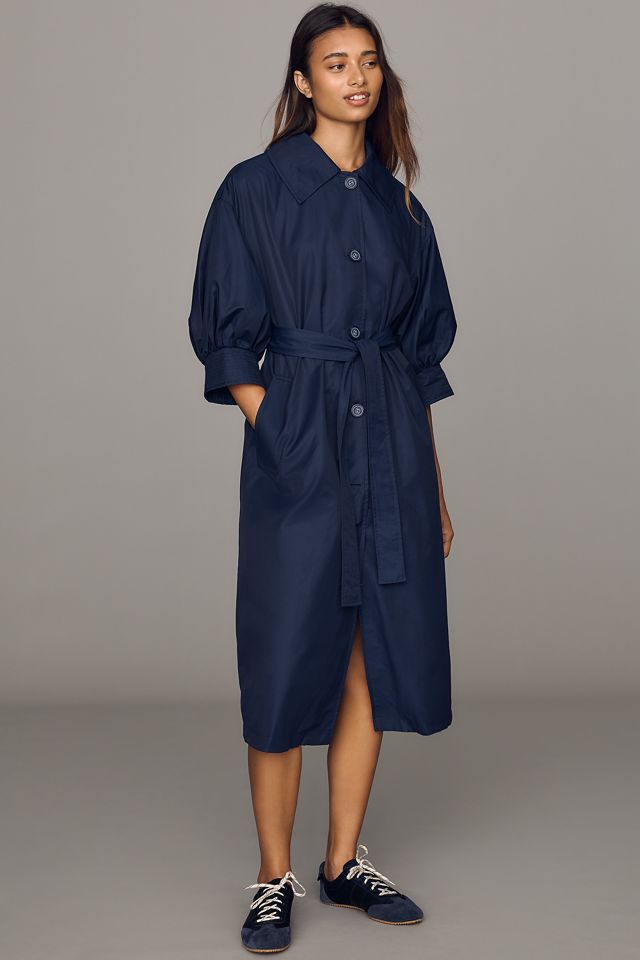 Maeve Crop-Sleeve Trench Coat #3