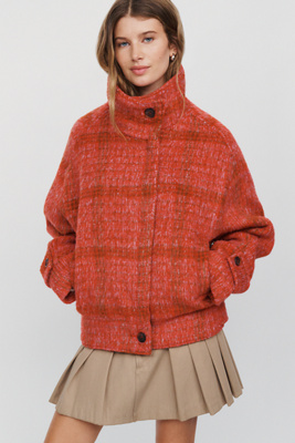 Maeve Funnel-Neck Coat