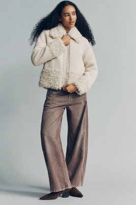 Maeve Mixed Faux Fur Jacket by Anthropologie