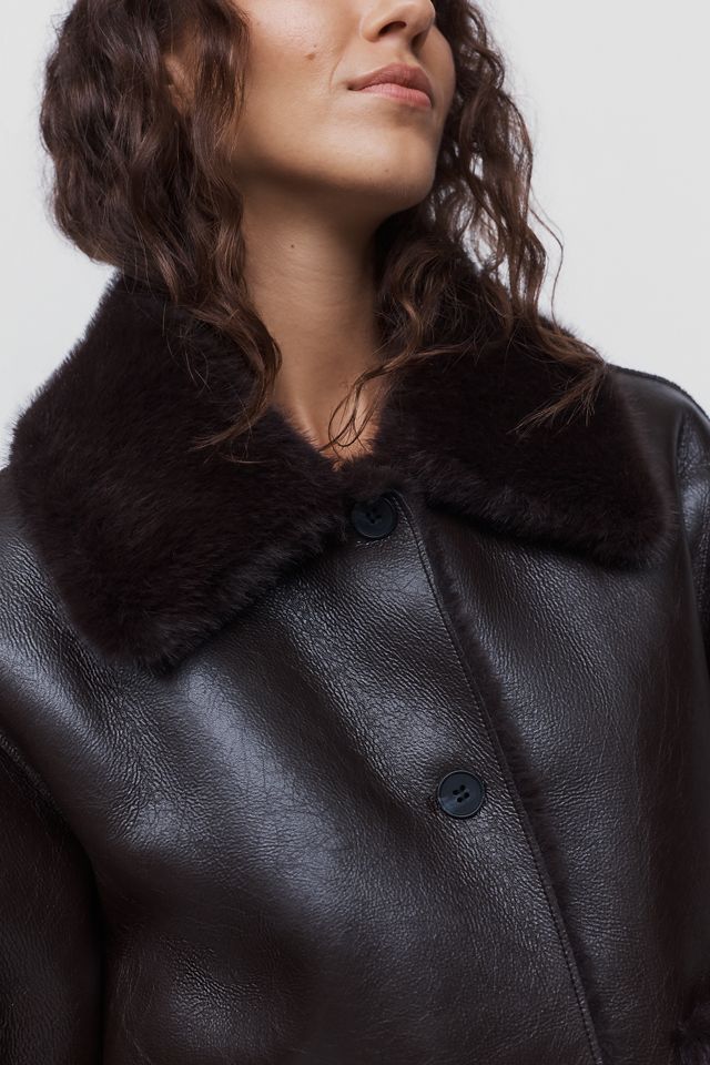 Maeve Reversible Faux Shearling Jacket #3