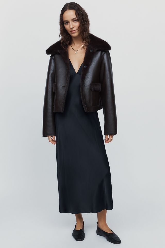 Maeve Reversible Faux Shearling Jacket #4