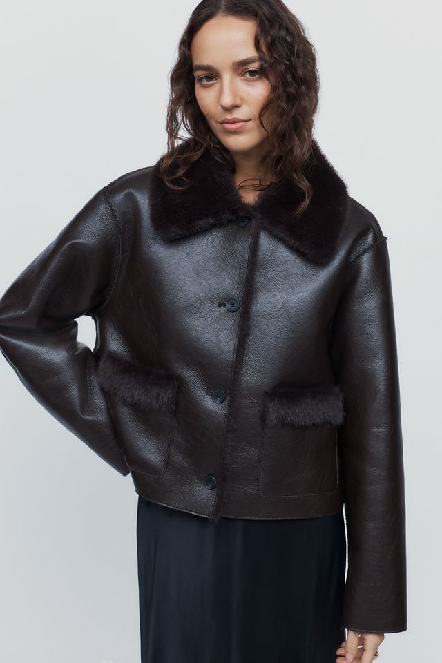 Maeve Reversible Faux Shearling Jacket #1