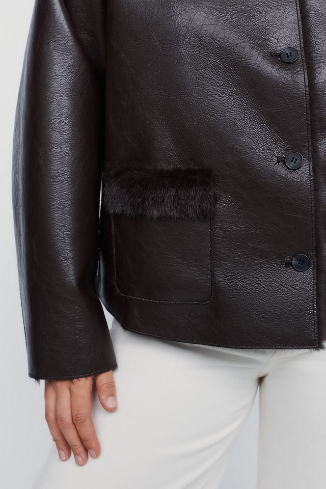 Maeve Reversible Faux Shearling Jacket #7