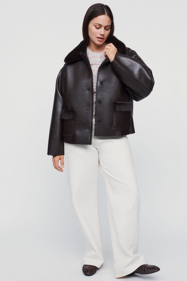 Maeve Reversible Faux Shearling Jacket #8