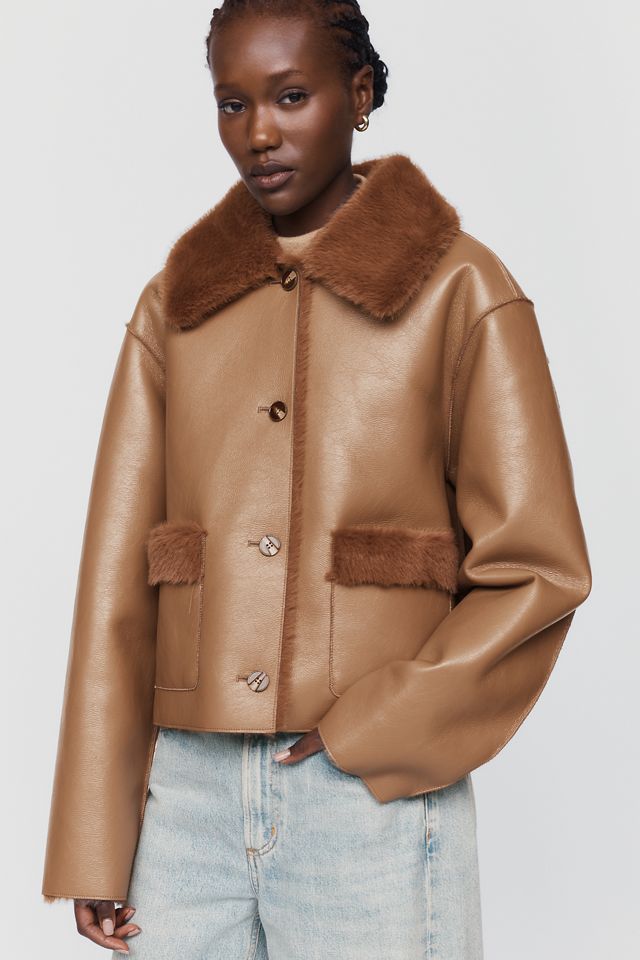 Maeve Reversible Faux-Shearling Jacket #3