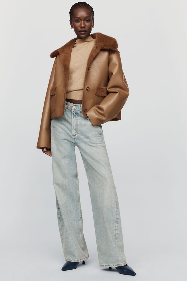 Maeve Reversible Faux-Shearling Jacket #4