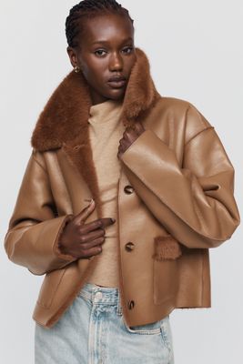 Maeve Reversible Faux Shearling Jacket