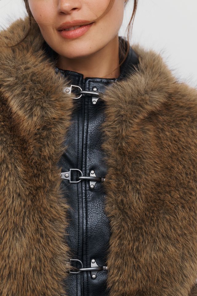 Pilcro Hooded Faux-Fur Vest #2