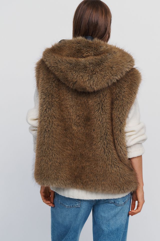 Pilcro Hooded Faux-Fur Vest #3