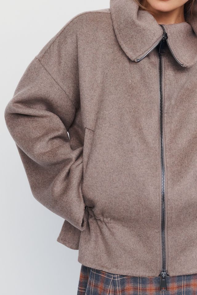 Maeve Peplum Funnel-Neck Jacket #2