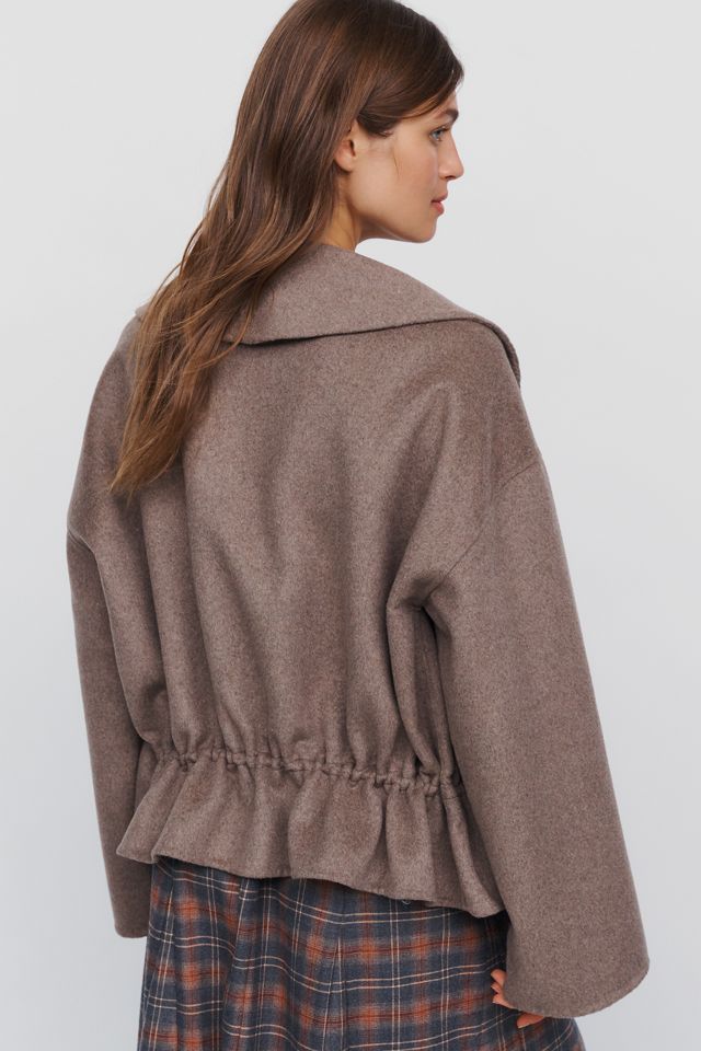 Maeve Peplum Funnel-Neck Jacket #3