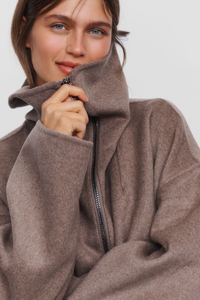 Maeve Peplum Funnel-Neck Jacket #4