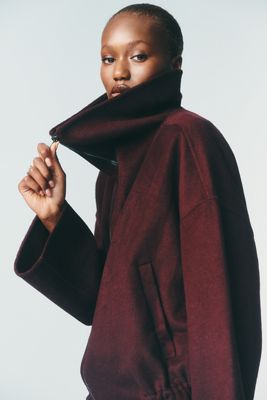 Maeve Peplum Funnel Neck Jacket