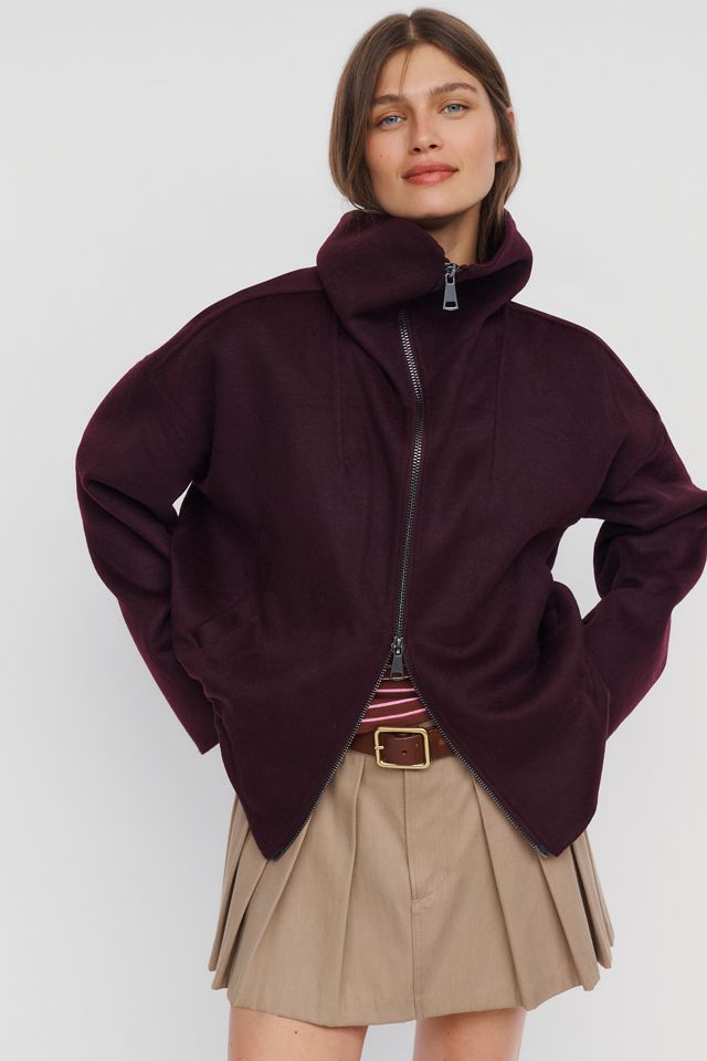 Maeve Peplum Funnel Neck Jacket #1