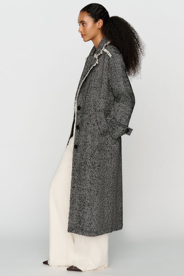 Pilcro Juliet Fringed Trim Longline Coat #2