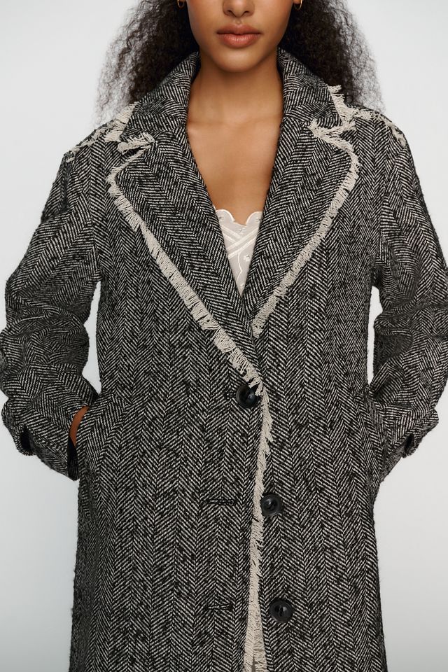 Pilcro Juliet Fringed Trim Longline Coat #4