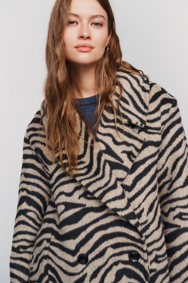 Maeve Oversized Animal Print Coat #1