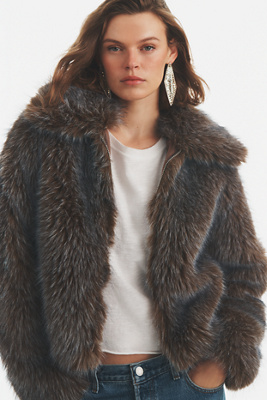By Anthropologie Faux Fur Coat by Anthropologie
