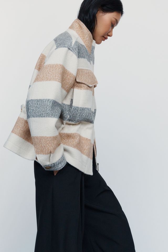 Pilcro Wool Blend Funnel Neck Coat #1