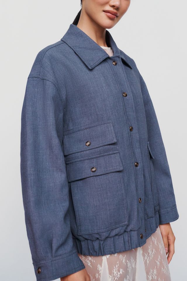 Maeve Faux Fur Collar Barn Jacket #2