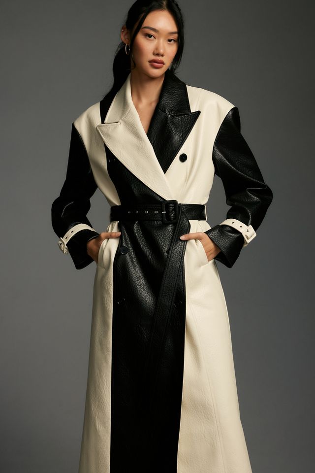Ronny Kobo Baylor Faux Leather Trench Coat | Anthropologie