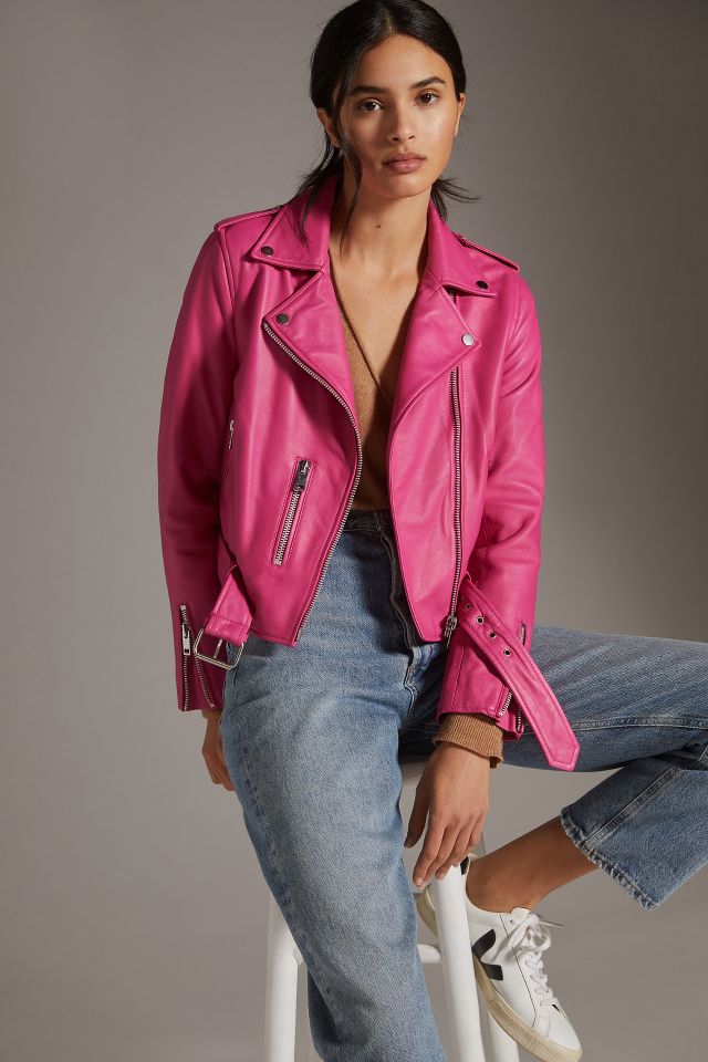 Kelsey Jacket, Bright Pink - Leather