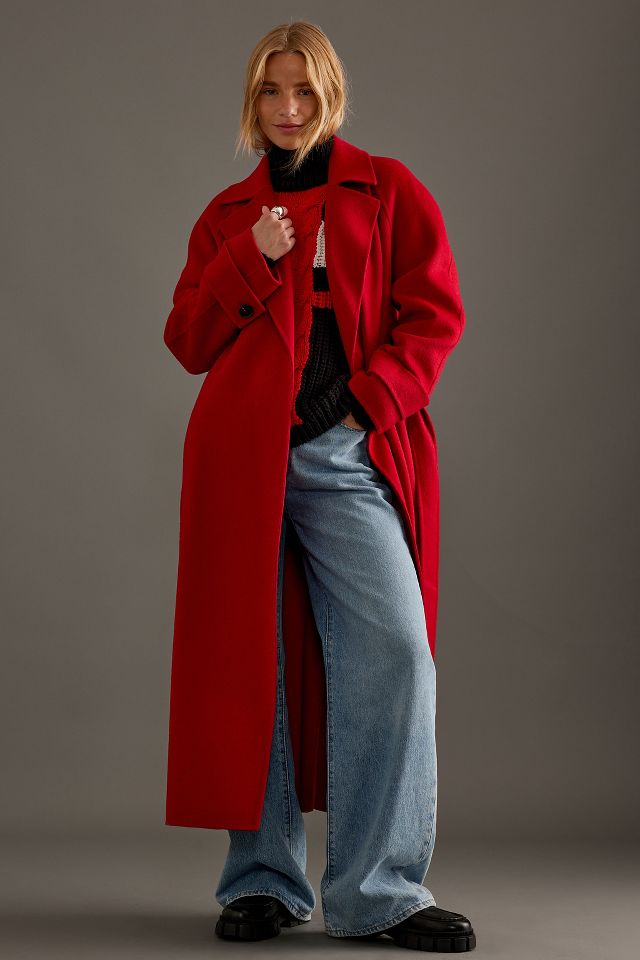 By Anthropologie Wool Blend Wrap Coat