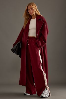 Shop By Anthropologie Wool-blend Oversized Coat In Red