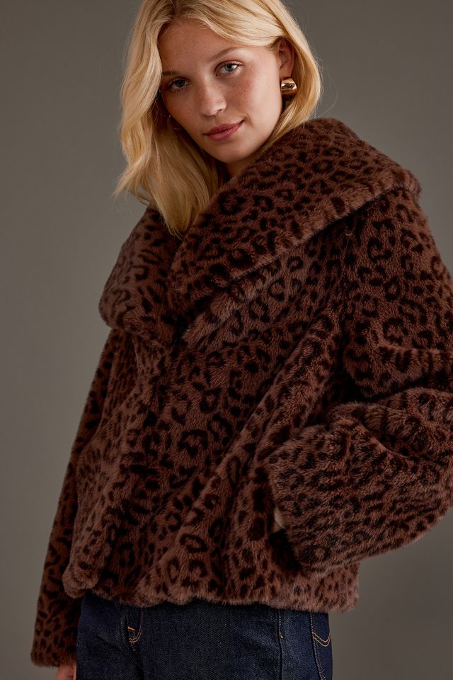 By Anthropologie Leopard Print Faux Fur Coat #2