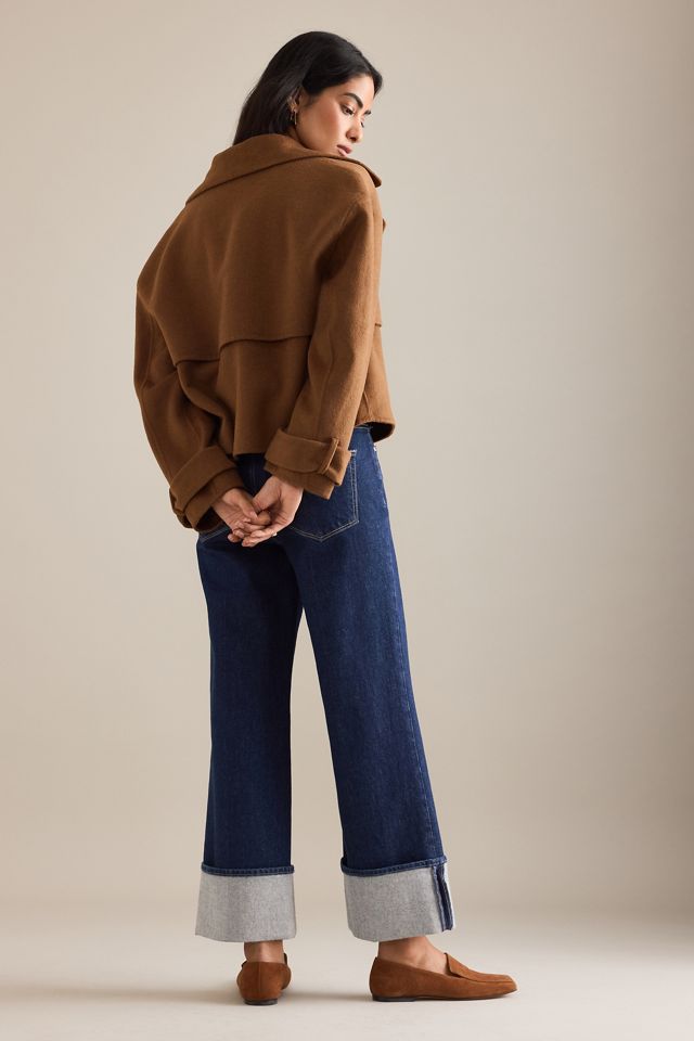 By Anthropologie Wool-Blend Cropped Trench Coat #1