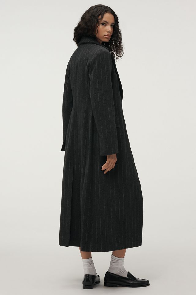 By Anthropologie Pinstripe Hourglass Wool-Blend Coat #1