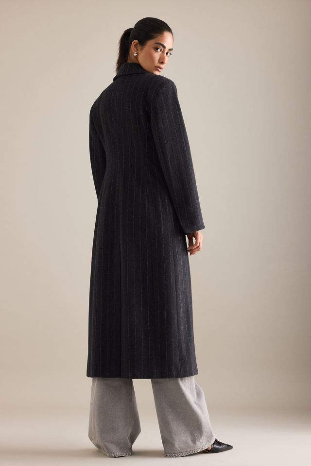 By Anthropologie Manteau sablier à rayures en laine mélangée #3